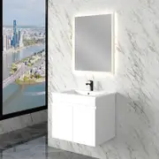 600-1500mm*450*505mm ABS Less Polyurethane Moisture Resistance Gloss White Wall Hung Vanity