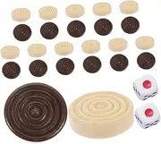 TOYANDONA Enhance Learning Fun: 26pcs Wooden Game Pieces Set Universal for Backgammon Chess Classroom Checkers Accessories