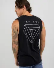 [Skylark] Skylark Men's Friction Muscle Tank Top in Black Acid Size Medium M Black Acid