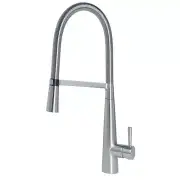 Contemporary 21" Spring Pull-Down Spray Kitchen Faucet Stainless Steel Finish
