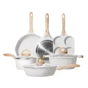 Non Stick Pots and Pan Set, White Induction Cookware Sets, Kitchen Pots and