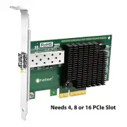 PCIe 10G SFP+ Fiber Ethernet Boards - 1 and 2 Socket Available