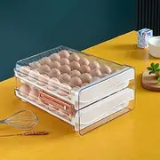 [FiiMan] Large Capacity Drawer type Egg Holder With Time Marker, Household Egg Fresh Storage Box, Chicken Egg Storage Container (2-Layer 60 Grid Egg Drawer)