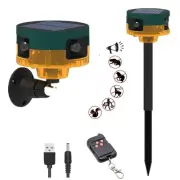 Solar Motion Sensor Alarm-Dog Barking and Gunshot Sound 130db Loud Noise Maker