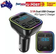 Bluetooth 5.0 Radio Car Kit Wireless FM TransmittVN Dual USB ChargPB MP3 Player
