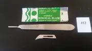 10 Surgical Blades# 12 with Scalpel Handle # 3 Dental