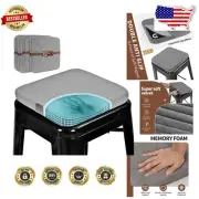 Square Magnetic Memory Foam Non-Slip Cushion Set of 4 for Chairs - Silver Gray