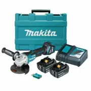 Makita BRUSHLESS AWS ANGLE GRINDER KIT DGA518RTEU 18V 125mm +Batteries & Charger