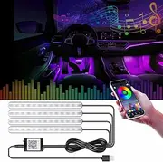 GZ5CG Car Interior Ambient Lights Multicolor Under Dash Footwell Atmosphere Lights APP Control Music Sync DIY Mode USB 5V