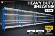 4-BAY 400kg 4.0m GARAGE WAREHOUSE STORAGE SHELVING STEEL TOOL RACKING SHELVES