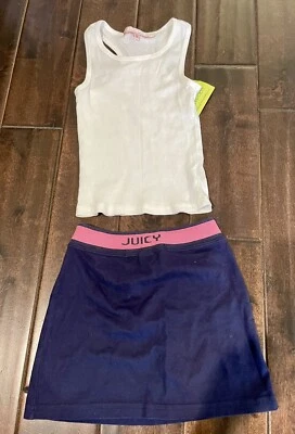 Juicy Couture Girls Mini Logo Band Skirt & Tank Set Sz 6 NWT