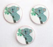 12 PRE CUT EDIBLE RICE WAFER PAPER CARD KOALA CUPCAKE CAKE PARTY TOPPERS