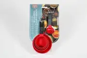 CORE KITCHEN STACKABLE MEASURING CUP AND SPOON SETS,Red Set of 8