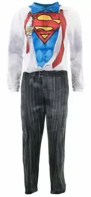 Men's Briefly Stated Superman Clark Kent One-Piece Union Suit Costume Pajamas SM