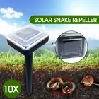 10x Solar Powered Ultrasonic Snake Mice Pest Repeller Mole Rodent Rat Repellent