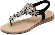 [ZKSWJUXE] Women's sandals rhinestone plus size flip-flops