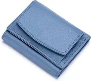 [SKUZA] Wallet,Card Bag,Women Wallet RFID Protect Female Leather Coin Bag Lady Candy Colors Mini Purse Japanese Style Short Wallet Card Holder (Color : Black) (Light Blue) (Color : Light Blue)
