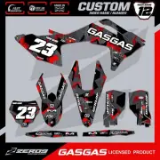 GASGAS MOTOCROSS GRAPHICS KIT CUSTOM MX GRAPHICS DECALS MC MCF EC LAZR BLK/RED
