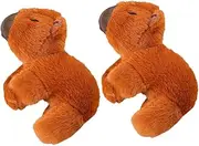 HOOTNEE 2pcs Cute Capybara Plush Slap Bracelets Soft Animal Theme Slap Bands for Adorable Capybara Party Decorations Comfortable Cartoon Wrist Bracelets for Fun