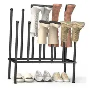 Boot Rack Organizer, Metal Free Standing Shoe Racks for Tall Boots, 2 Black