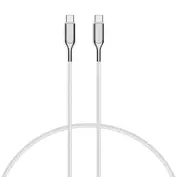 CYGNETT Armoured USB-C to USB-C (2.0) Cable (10cm) - White(CY2692PCTYC),5A100W,Double Braided Nylon,480Mbps Transfer Speed,Best for Laptop,5 Yr. .