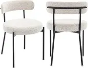 Modern Upholstered Dining Chair Set of 2 White Velvet Dining Room Chair with Backrest and Metal Legs Suitable for Living Room Reception Room Stylish and Comfortable Furniture for Home Decor