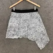 NEW Sass & Bide Skirt Womens 12 Black White Elastic Waist Mini Short 31523