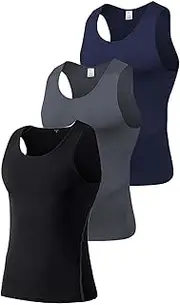 [YUSHOW] 3 or 5 Pack Mens Running Tank Tops Breathable Workout Muscle Sleeveless T-Shirts Summer Gym Fitness Vests Quick Dry Tops Training Bodybuilding Shirts