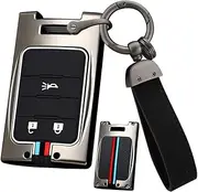 ontto Alloy Car key fob cover Fit for Chevy Corvette C7 for Holden Captiva CG7 for Cadillac DTS SLS SRX XLS STS Escalade Smart Key case Key Shell Key Holder bag keychain keyring Accessories
