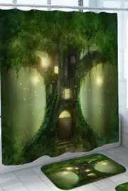 Magical Forest Tree House Shower Curtain