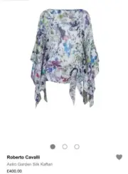 roberto cavalli astro garden kaftan top 100% silk NEW with TAGS RRP £400