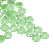 Ceramics Beads, Flat Ceramics Bright Green Iridescent 0.67 to 0.75 Inch Pebbles