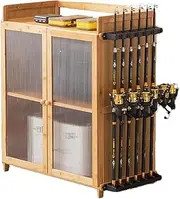 MegLob Fishing Rod Holder, Deluxe Fishing Rod Organizer, Large Capacity Fishing Gear Storage Rack, Fishing Cart for Fishing Tools, Freestanding Fishing Rods Display Stand,2 Layers 60cm