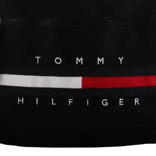 TOMMY HILFIGER - 紅白槓字母標誌帆布手提後背包(黑)