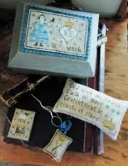 Cross Stitch Chessie & Me Nettie Brown Pincushion Scissors Keep Needle Keep