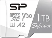 Silicon Power 1TB Superior Micro SDXC UHS-I (U3) 4K A2, High Speed MicroSD Card with Adapter SU001TBSTXDA2V20AC