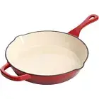 Artisan 10 Inch Enameled Cast Iron Round Skillet, Scarlet Red