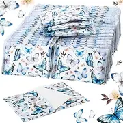 Geyee 50 Packs Facial Tissue Slim Tissues Bulk Wallet Size Travel Disposable Pocket Wedding for Guest School Purse Home Supplies, 500 Sheets 3 Ply (Vintage Butterfly) (OF-Geyee-2340)