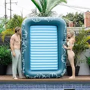 Sunrio 2025 Upgrade 80"*58" Tanning Pool for Adults Orange Inflatable Tanning Pool with Pillow Lounger Float Designed with Cup Holders Tanning Lounger for Beach Backyard Sunbathing XLarge V2