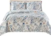 Royal Tradition Layan Reversible Coverlets, Twin Over-Sized 2pc Quilt Set (68-Inch Wide x 90-Inch Long) Lightweight Bedspread