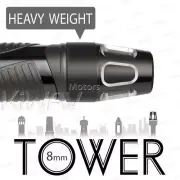 KiWAV Pair Silver Tower Aluminum Bar End weight with Black Base for Piaggio