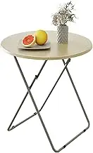 Fleecy day Tv Trays, Round Folding Tray Table, Dinner Tray Table with No Assembly Required&Sturdy,Snack Eating Trays Table for Living Room,17.5 x 17.5 x 26 in(Natural)