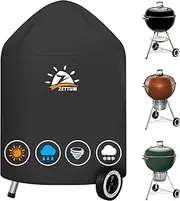 Zettum Kettle BBQ Cover for Weber 57 CM - 600D Charcoal Grill Cover for Barbecue, Heavy Duty & Waterproof PU Covers for 57 CM Master Touch Charcoal Weber Grill, Original Kettle Grill(Φ63x88cm)