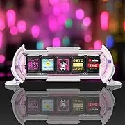Divoom Times Gate Cyberpunk Digital Clock - Smart App Control, WiFi Connectivity, RGB LED Display, Customizable Dashboard & Pixel Art for Gaming Room and Office Decor (Pink)