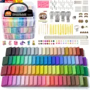 Polymer Clay, 82 Colours Oven Bake Modeling Clay, Creative Clay Kit with 19 Clay