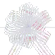5pcs 6" Large Organza Pull Bow Chiffon Gift Wrapping Bows Ribbon White