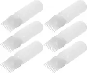CANIGHT 6pcs Scaled Hair Dye Bottle Applicator Brush for Hair Oiling Root Comb Applicator Bottle for Hairdressing