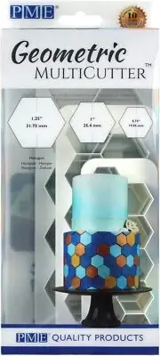 PME GMC104 Geometric MultiCutters for Cake Design - Hexagon - Small, Medium Lar