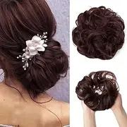 Synthetic Hair Bun Extensions Messy Curly Elastic Hair Scrunchies Hairpieces Synthetic Chignon Donut Updo Hair Pieces for Women (Bulk Buy : 1 PC, Color : 99J)