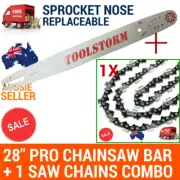 28" PRO CHAINSAW BAR & 1 CHAIN 3/8 058 92DL FIT Baumr-AG SX82 82CC CHAIN SAW